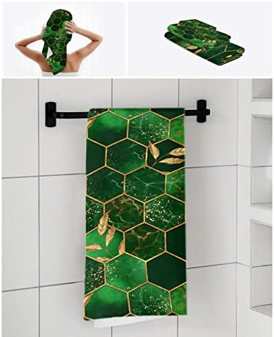 ZOE GARDEN Gradient Emerald Green Marble Towel Set