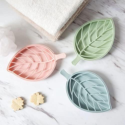 Leadigol Drain Soap Dish 3PCS Leaf Shape Holder