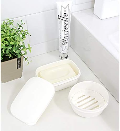 LENITH Round White Travel Soap Case Holder