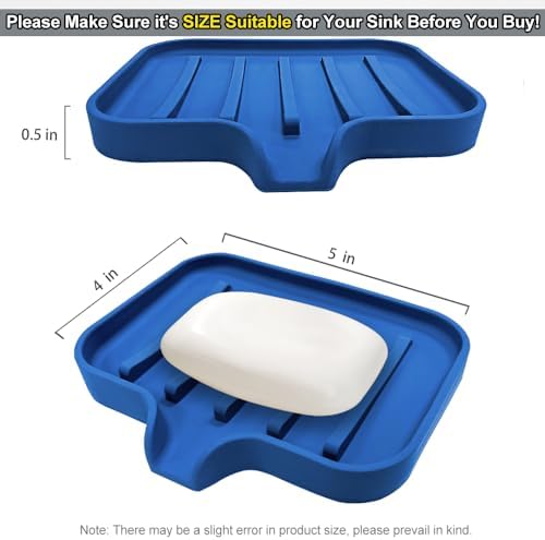 CrazyHome Silicone Self Draining Soap Dish 1 PCS