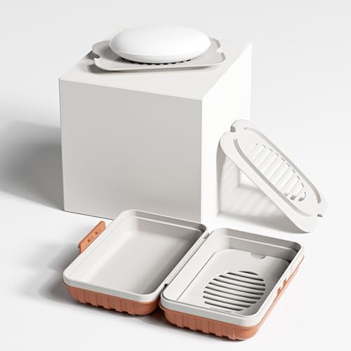 Loyliawa Soap Dish with Drain Tray and Lid 1