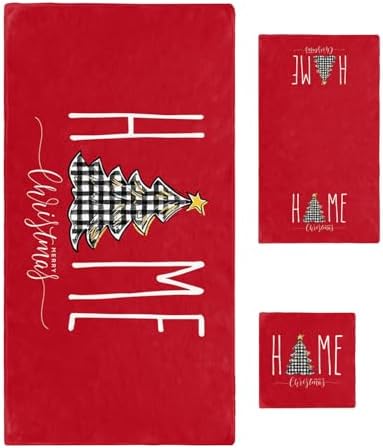 ZOE GARDEN Red Christmas Bathroom Towel Set 1