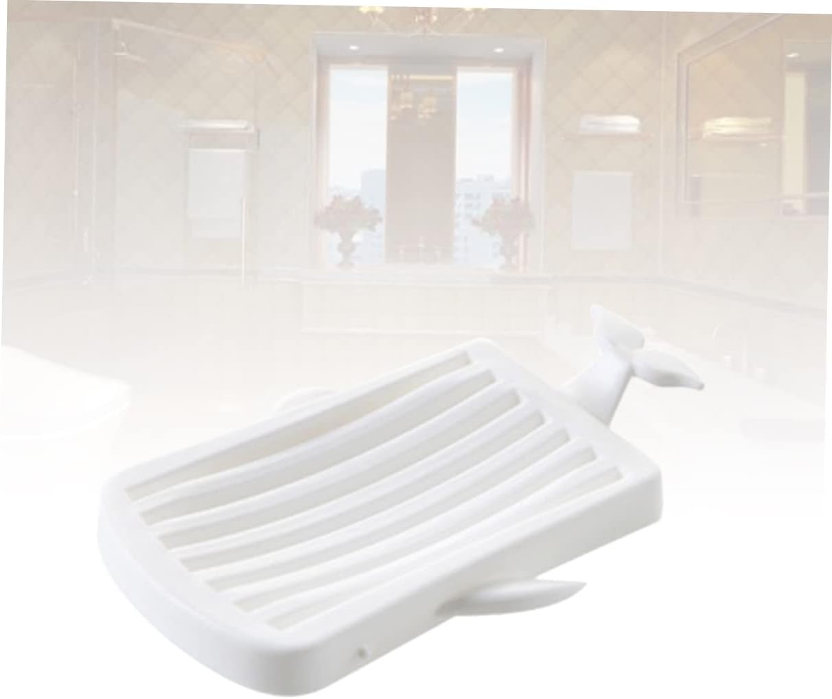 Hoement Plastic Soap Dish Whale Shape Drain Holder