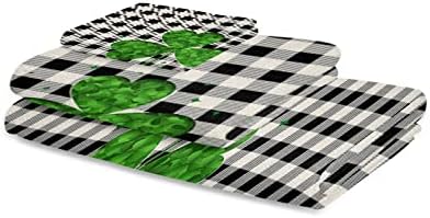 ZOE GARDEN Black White Buffalo Plaid Towel Set 1
