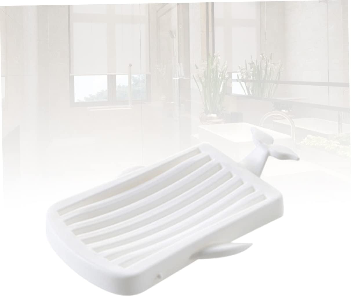 Hoement Plastic Soap Dish Whale Shape Drain Holder
