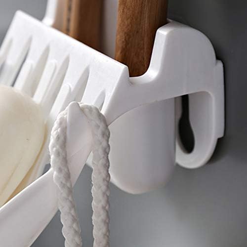 Healifty Wall-Mounted Soap Holder with Toothbrush and Toothpaste Storage