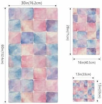 Shine-Home Rainbow Plaid Towel Set for Bathroom