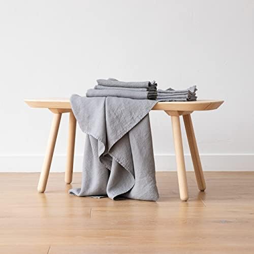 LinenMe 07800 Graphite Waffle Washed Linen Towel Set