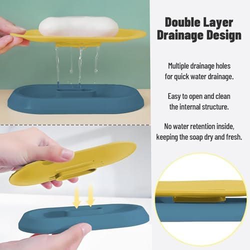 Stylish Floating Soap Holder - Double Layer Drainage Quick-Dry Dish