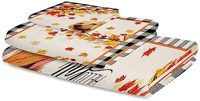 ZOE GARDEN Thanksgiving Fall Buffalo Plaid Towel Set 3-Piece