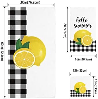 Shine-Home Retro Farm Buffalo Check Towel Set
