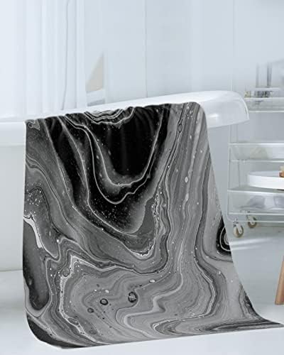 Shine-Home Black Grey Microfiber Towel Set