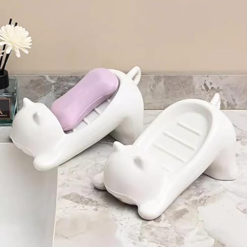 Cute Plastic Soap Slip Bar Holder with Drainage