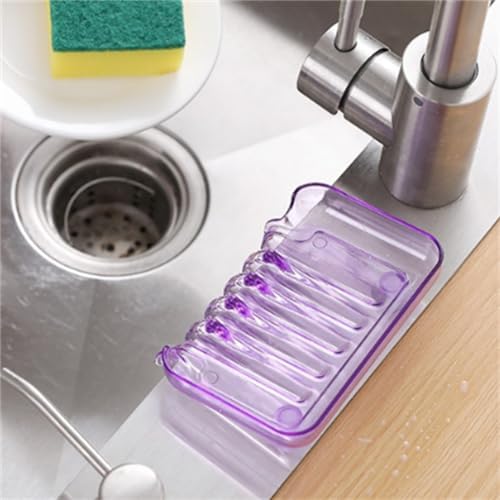 WELANGBN Purple Rectangular Soap Dish with Suction Cup