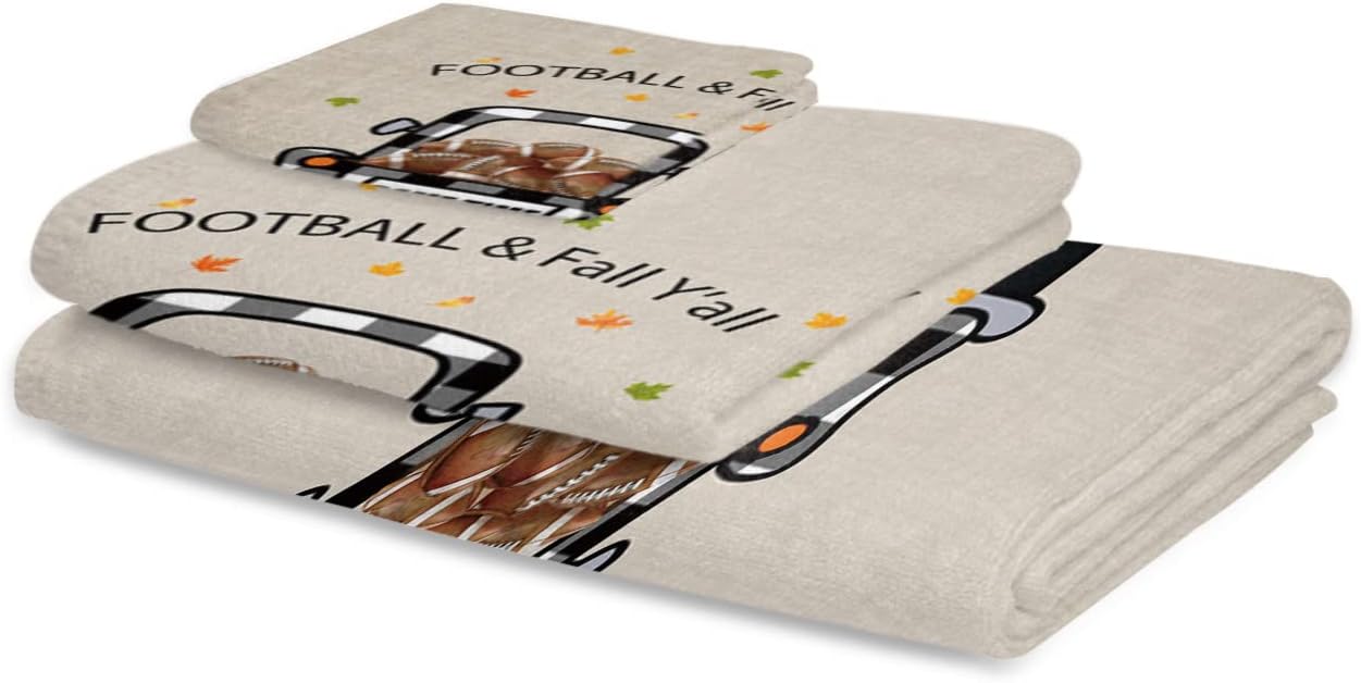 Boanket Plaid Truck Load Football Fall Yall 3 Piece Towel Set