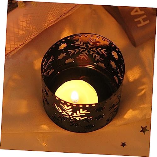 Retro Snowflake Iron Christmas Candle Holder Pen Stand