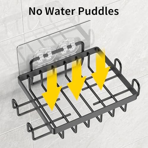 Dobango Bathroom Soap Dish Holder with Hooks Black 1