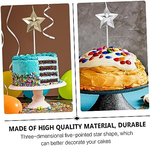 8 Pcs Mixed Color 3D Star Birthday Candles