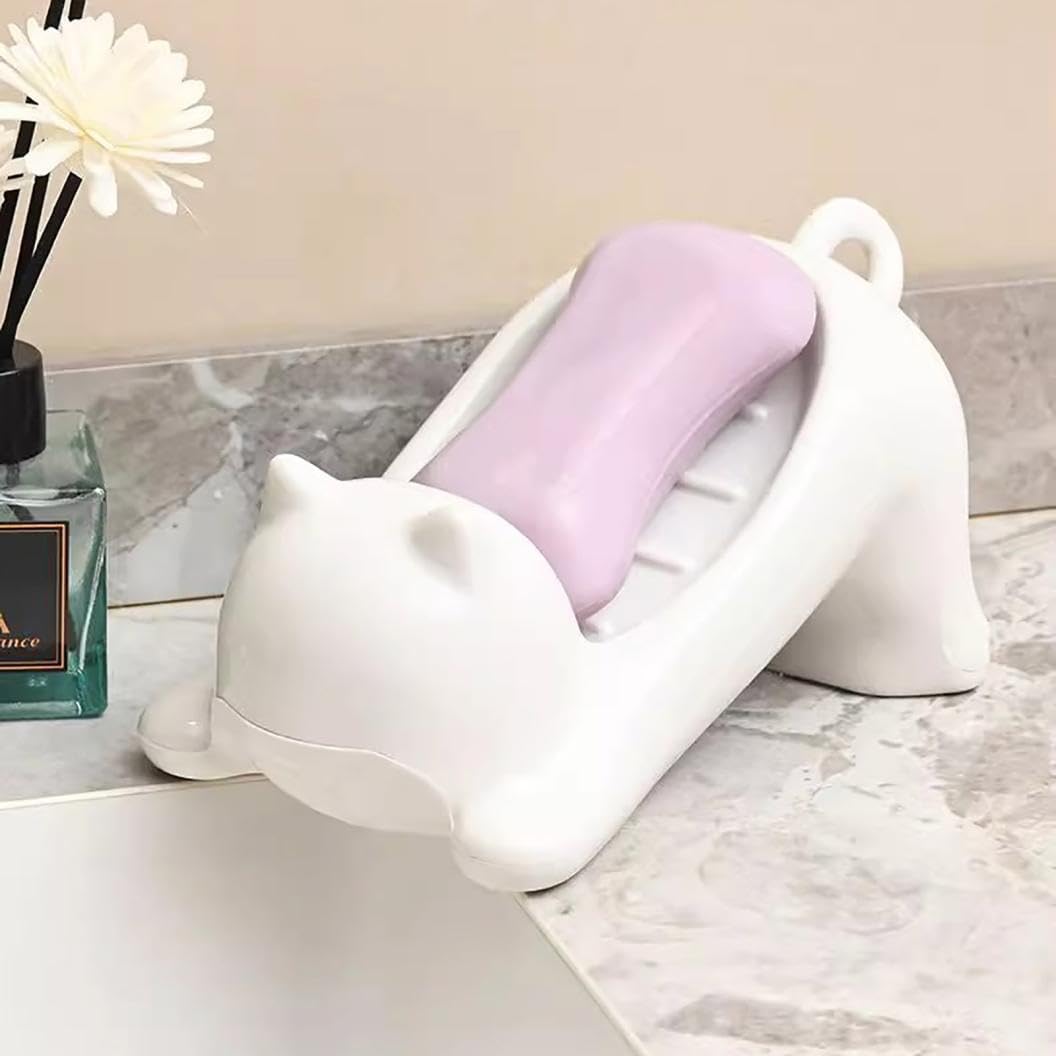 Cute Plastic Soap Slip Bar Holder with Drainage