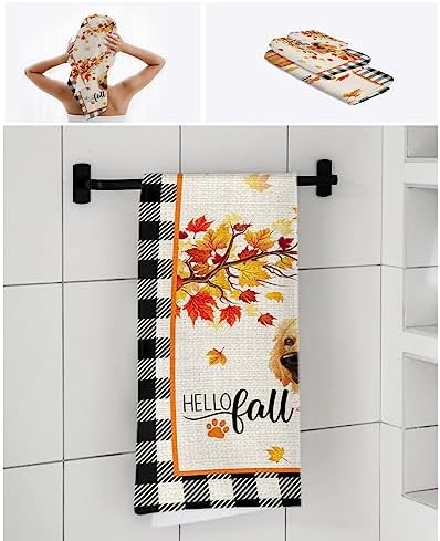 ZOE GARDEN Thanksgiving Fall Buffalo Plaid Towel Set 3-Piece