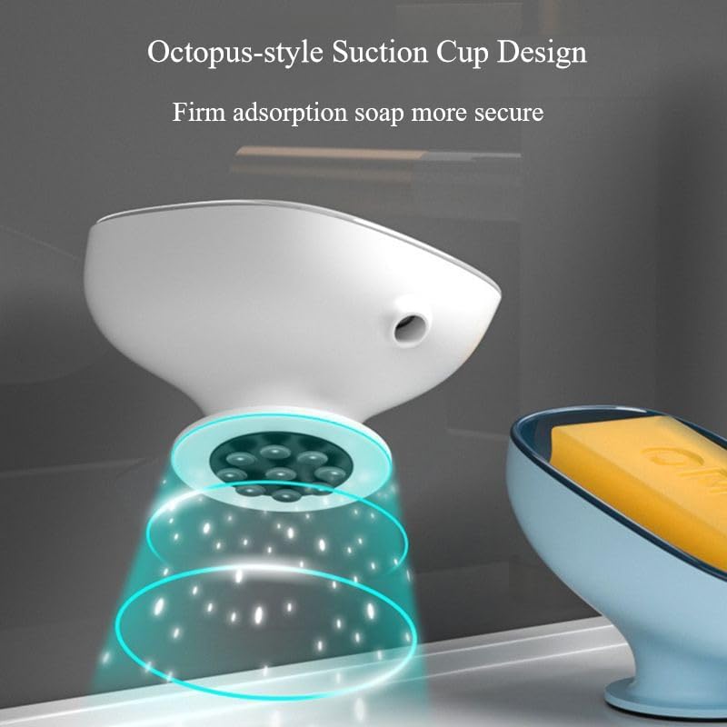 Self-Draining Suction Cup Soap Dish for Shower 1