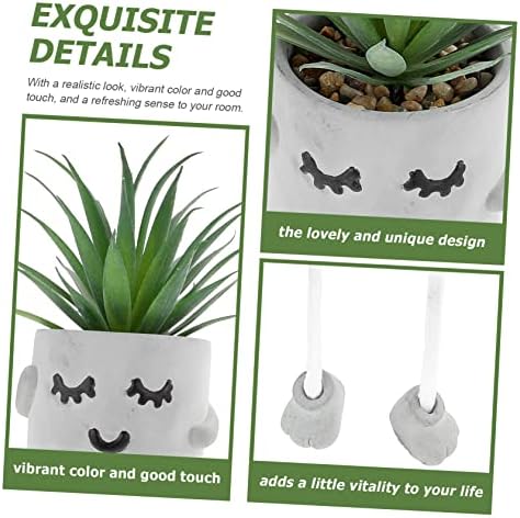 Cute Facial Expression Artificial Succulent Hanging Leg Plant Bonsai