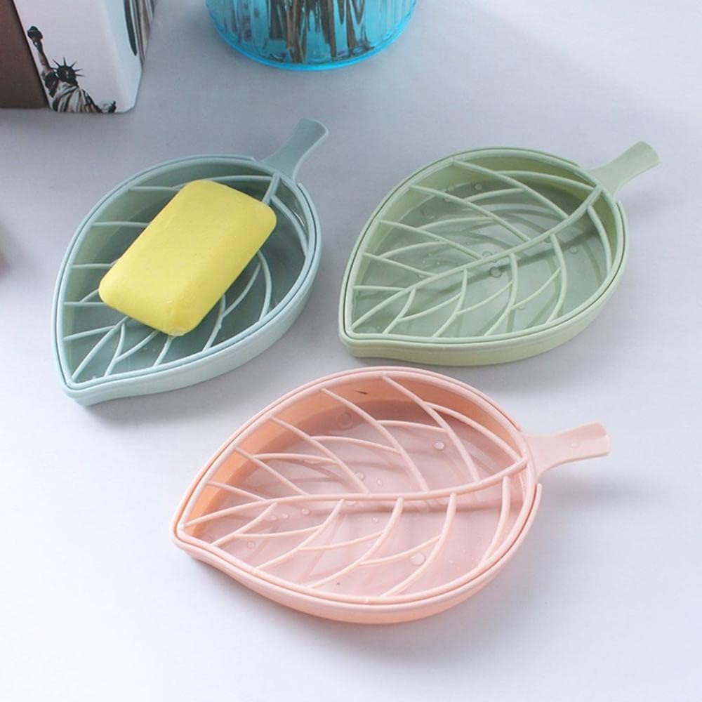 Leadigol Drain Soap Dish 3PCS Leaf Shape Holder