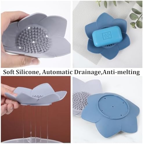 Ouligay 2 Pcs Silicone Soap Holder with Drainage