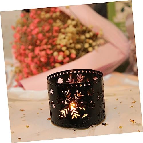 Retro Snowflake Iron Christmas Candle Holder Pen Stand