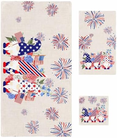 Chees D Zone Independence Day Gnome Bath Towel Set 1