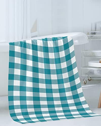 Shine-Home Retro Buffalo Plaid Towel Set for Bathroom