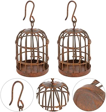 YARNOW 2pcs Miniature Bird Cage Decorative Lantern