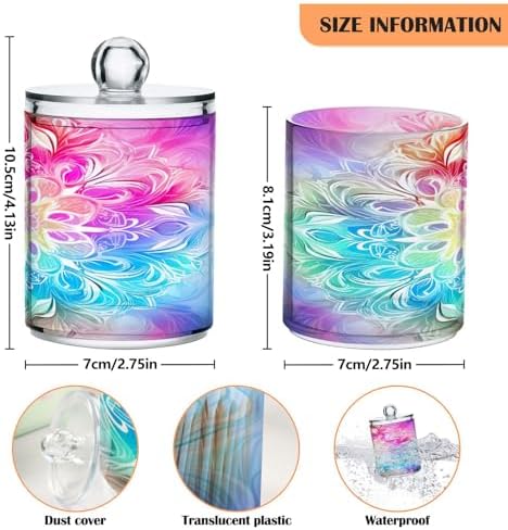 YETTASBIN Mandala Clear Storage Jars 2 Pack