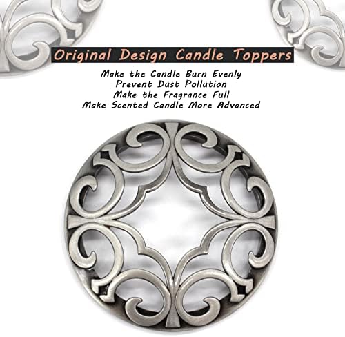 Hion Candle Toppers for Jar Candles Space Silver