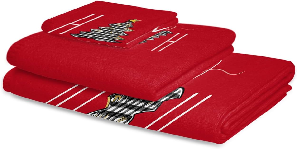 ZOE GARDEN Red Christmas Bathroom Towel Set 1