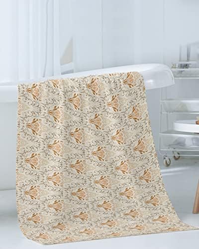 Shine-Home Retro Orange Paisley Towel Set for Bathroom