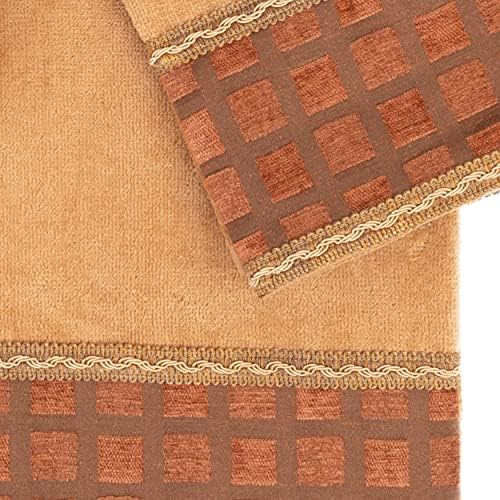 Sherry Kline Checky Gold 3-Piece Decorative Towel Set