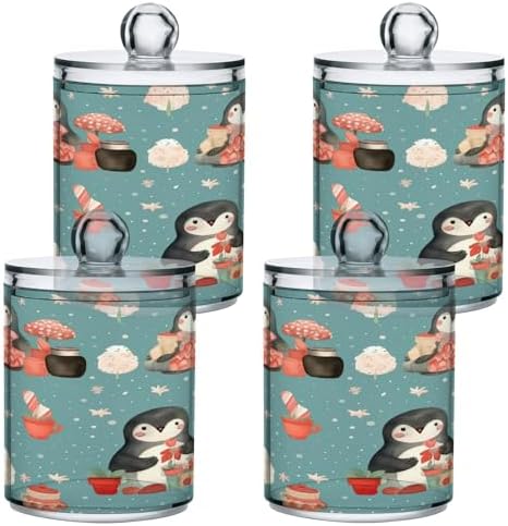 YETTASBIN 2 Pack Clear Plastic Storage Jars for Bathroom and Kitchen