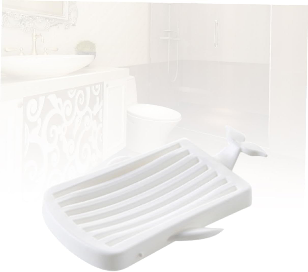 Ciieeo Whale Shape Soap Tray with Double Drainage