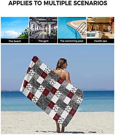 Shine-Home Geometric Check Patchwork Towel Set