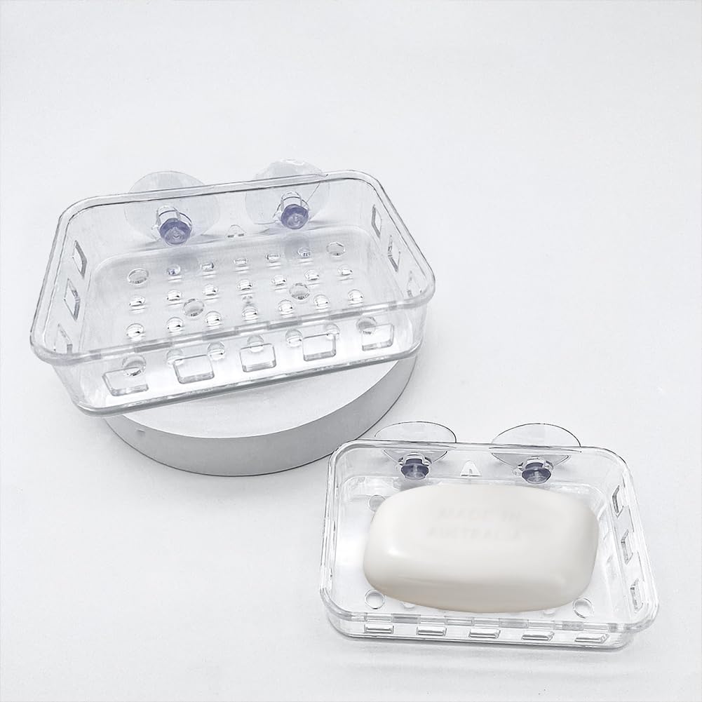 Capiant 1 Pack Suction Cup Soap Dish Holder Clear Acrylic Plastic
