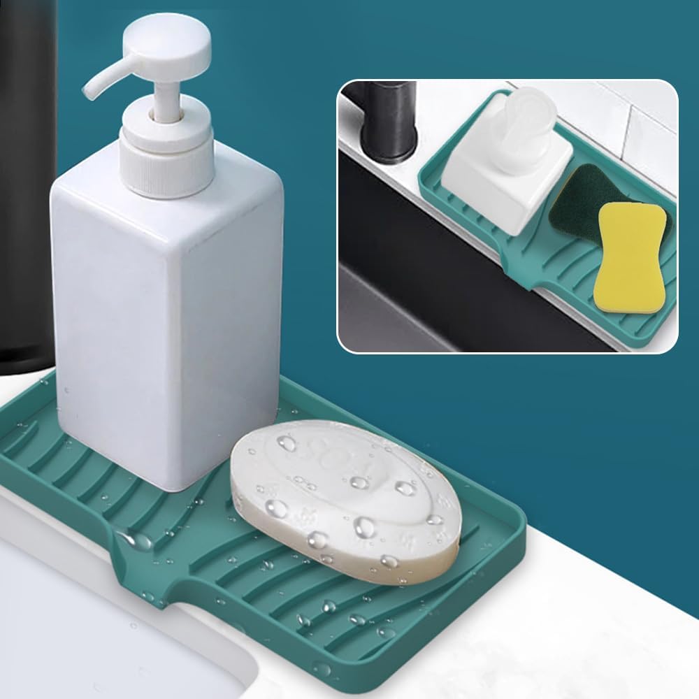Silicone Soap Dish 2PCS Non-Slip Drainage Kitchen Bathroom Holder