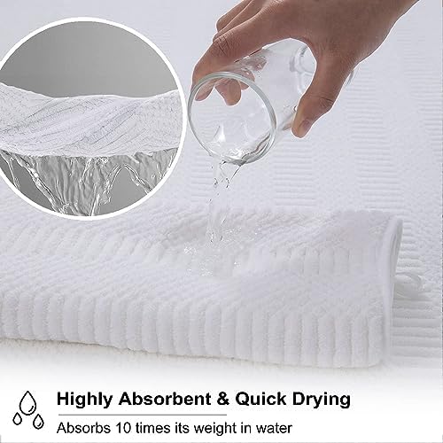 8 Piece Oversized White Bath Towel Set