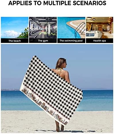 Shine-Home Rustic Black Buffalo Check Towel Set 1