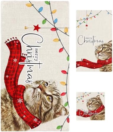 Merry Christmas Animal Towel Set of 3
