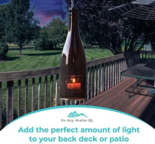 Hanging Wine Bottle Lantern - Green 1pc