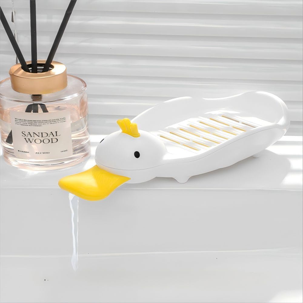 Cute Duck Soap Dish with Two-Layer Drainage 1
