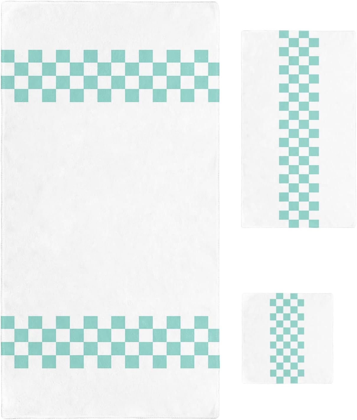 Shine-Home Abstract Geometric Lattice Towel Set 1