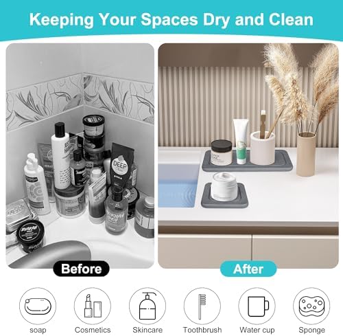 Ude-licate 2PCS Diatomite Faucet Mat for Kitchen and Bathroom 1
