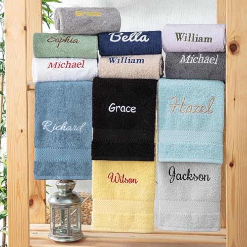Personalized Turkish Cotton Towel Set with Monogram